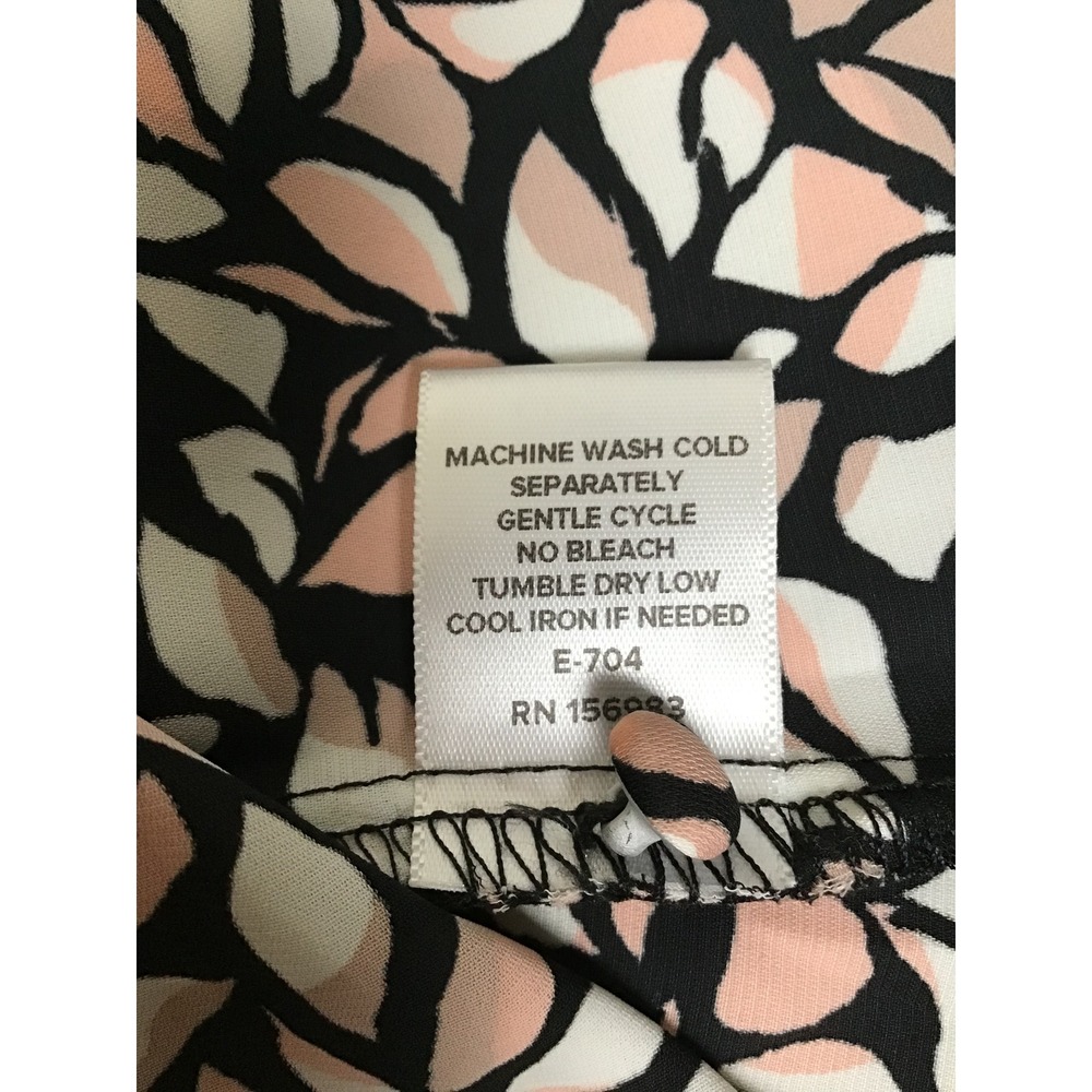 Evereve Women's‎ Pink Black Penny Mock Neck Short Puff Sleeve Top Size M NWOT - Picture 5 of 5